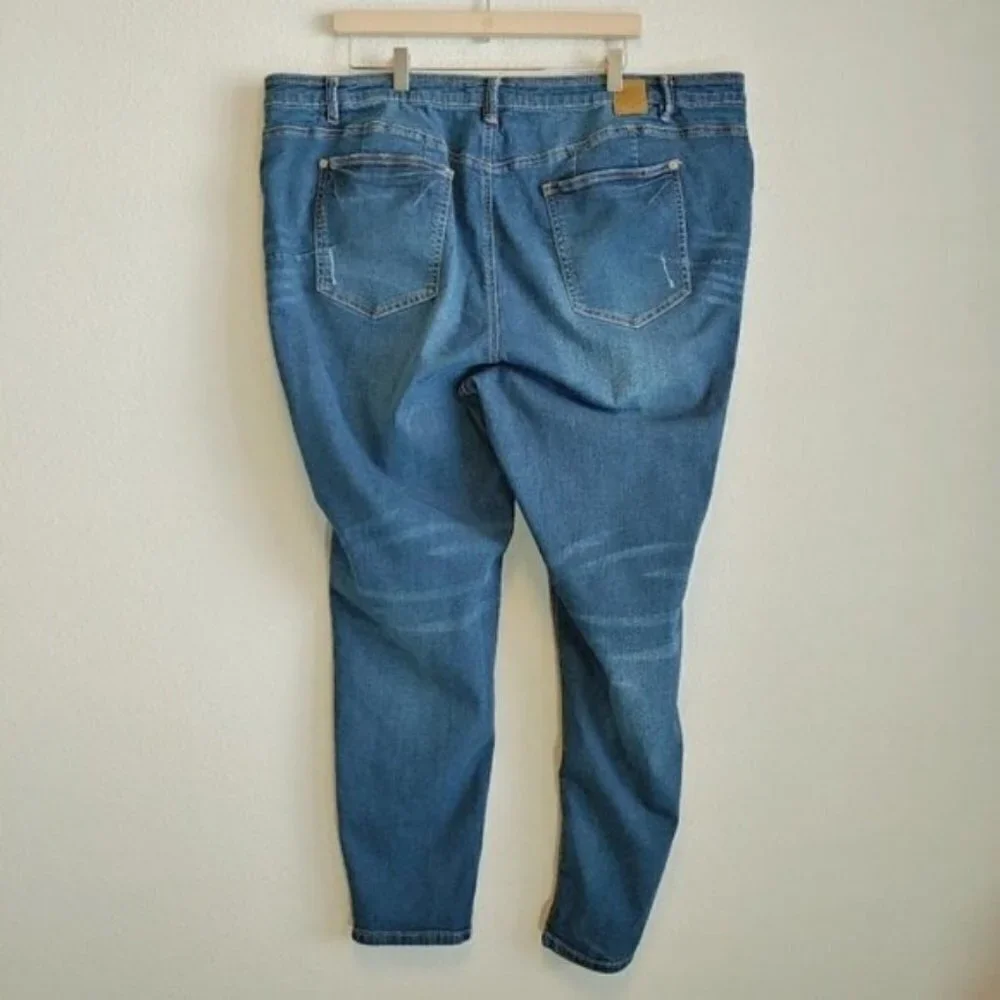 Eloquii Jeans Indigo Wash Distressed Sz 24 Casual Contemporary